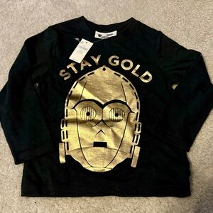 BabyGap Star Wars C-3PO Black LS t-shirt - 4T - NWT